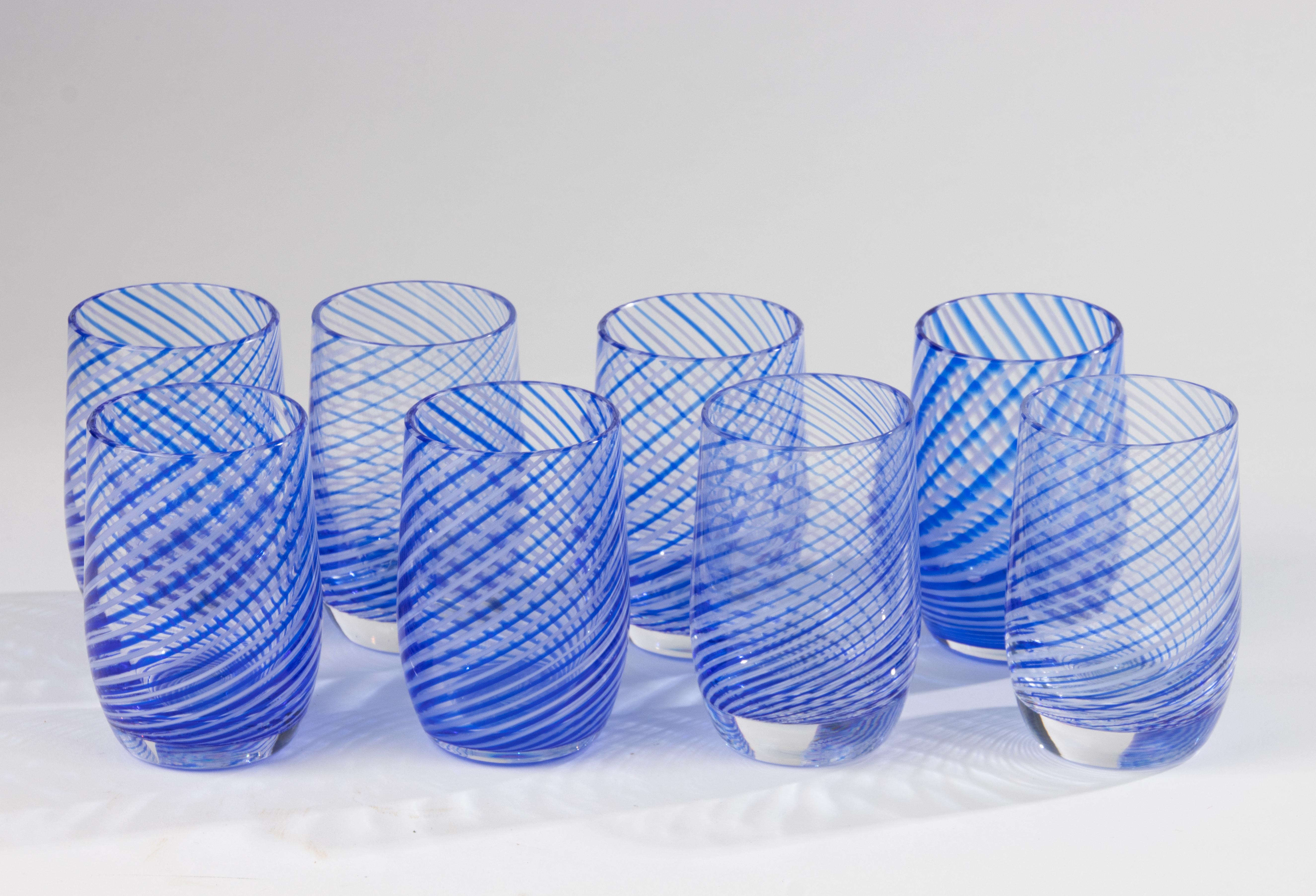 Moderne Set de 10 verres à eau avec carafe - Pieces - Mezza Filigrana en vente
