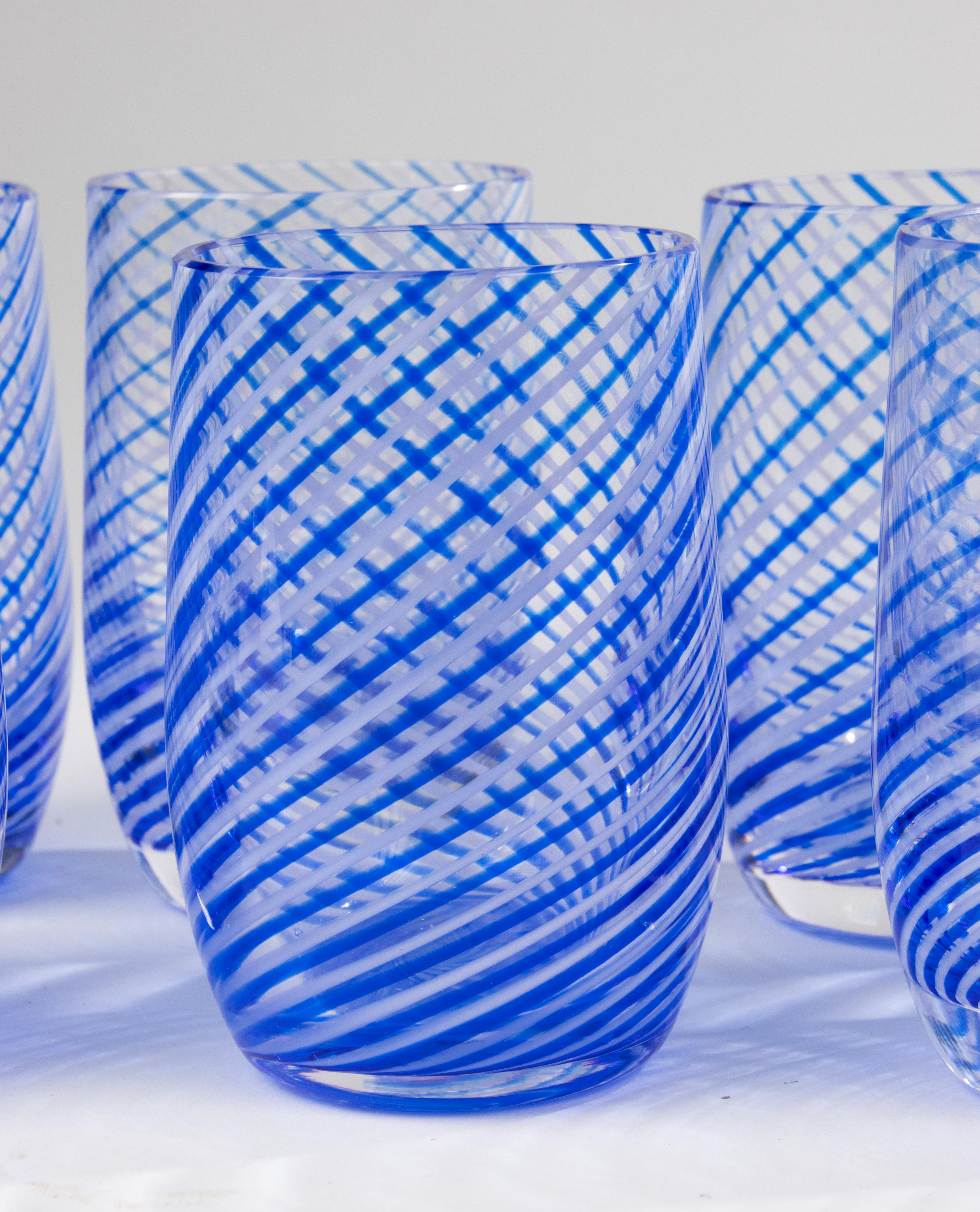 Verre Set de 10 verres à eau avec carafe - Pieces - Mezza Filigrana en vente