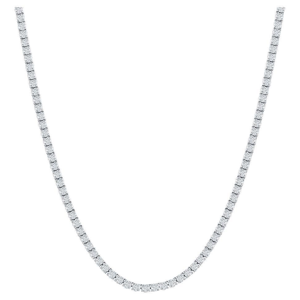 Diamond Tennis Necklace 11.50 Carats For Sale