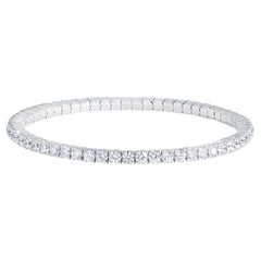 10 pointes chacune 5,5 ct  Bracelet jonc éternité extensible en or 18 carats et diamants, Italie