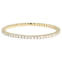 10 pointes chacune 5,5 ct  Bracelet jonc éternité extensible en or 18 carats et diamants, Italie