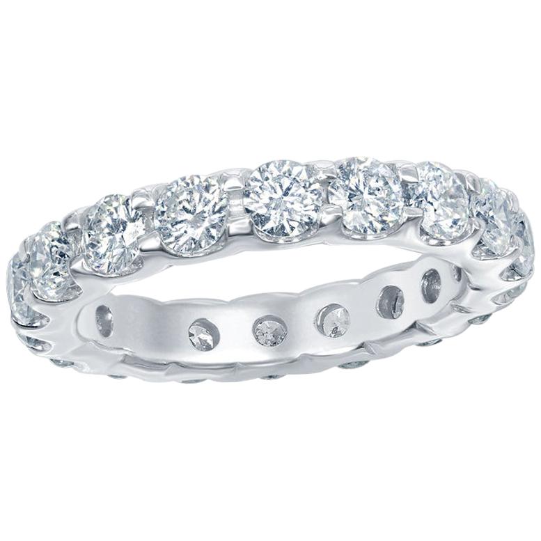 2 Carat Low Setting Diamond Eternity Ring For Sale
