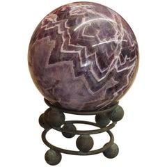 10 Pound Amethyst Sphere on Vintage Bronze Stand