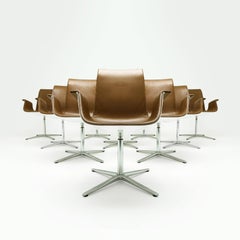 10 Preben Fabricius e Jorgen Kastlhom FK 6728 poltrone con schienale alto in pelle