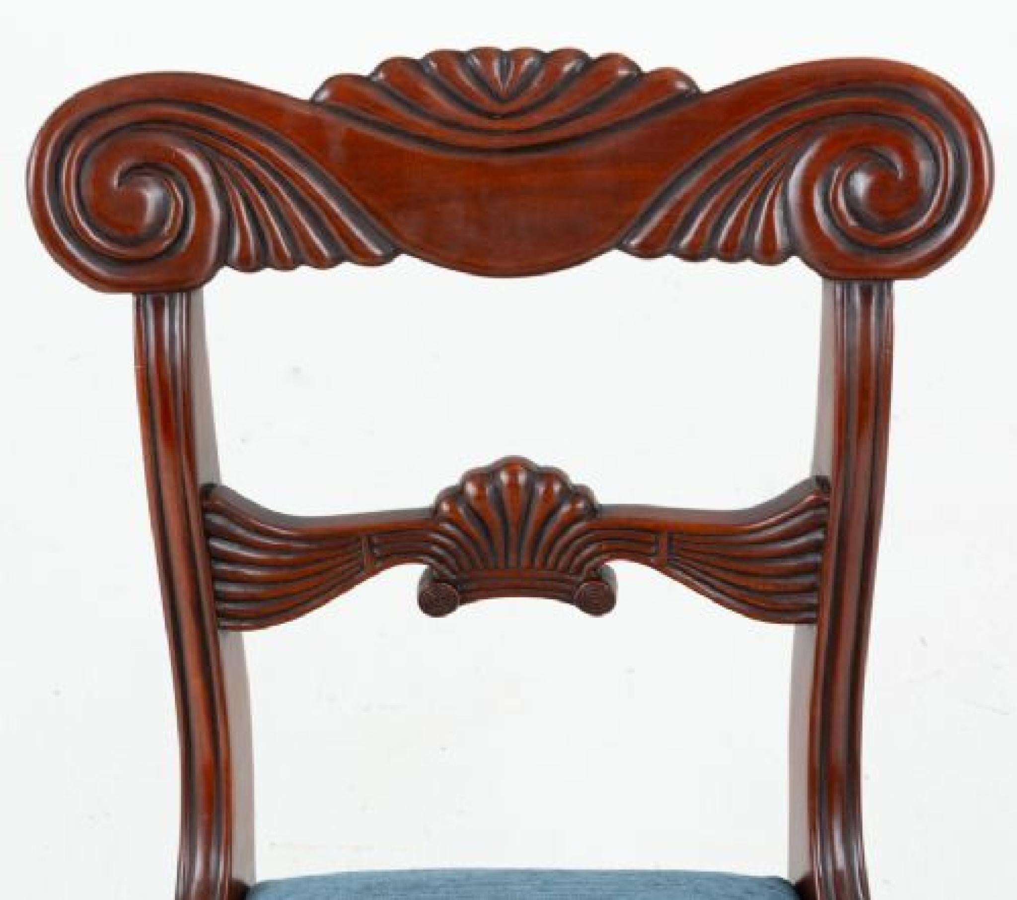Inizio XX secolo 10 Regency Revival Dining Chairs Mahogany in vendita