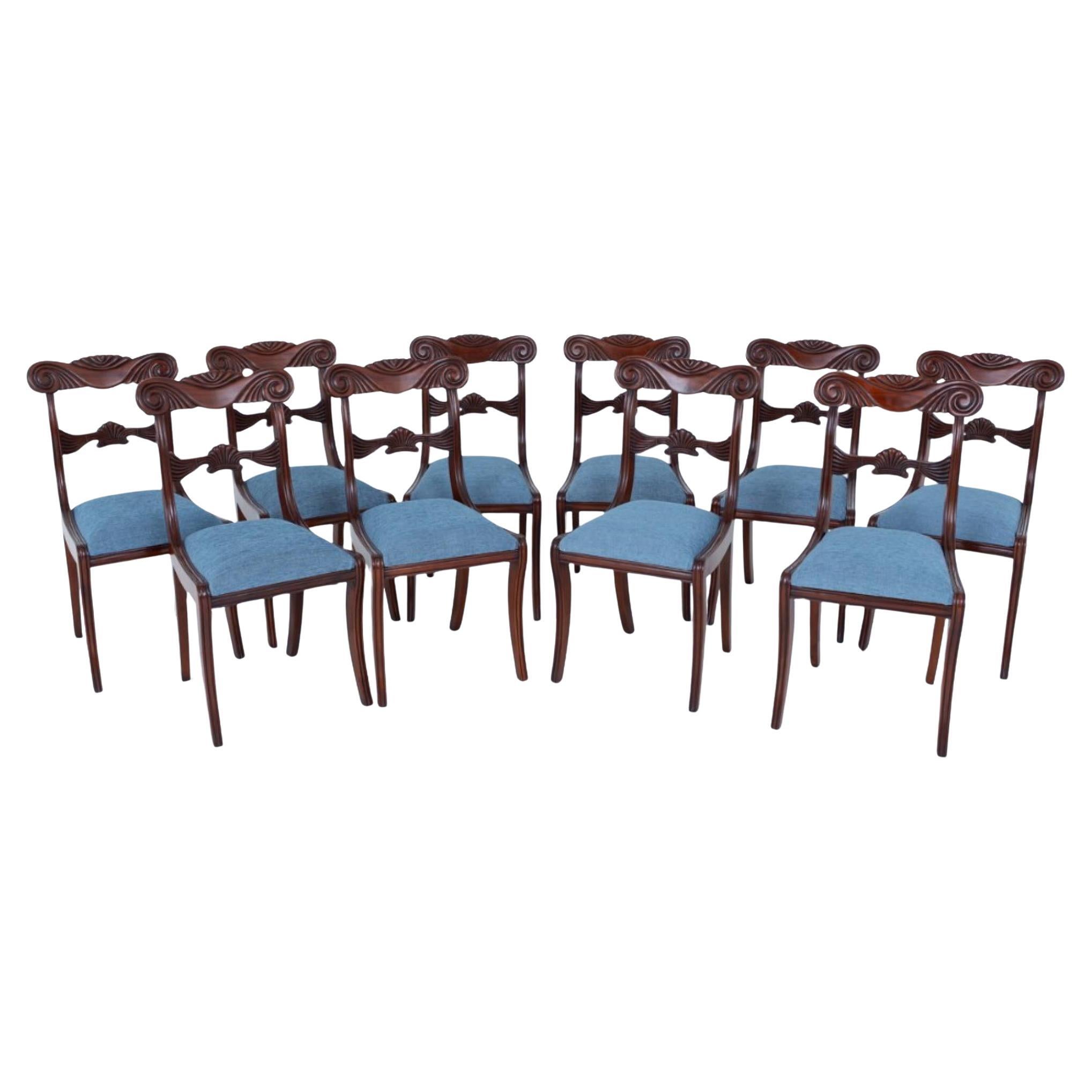 10 Regency Revival Dining Chairs Mahogany