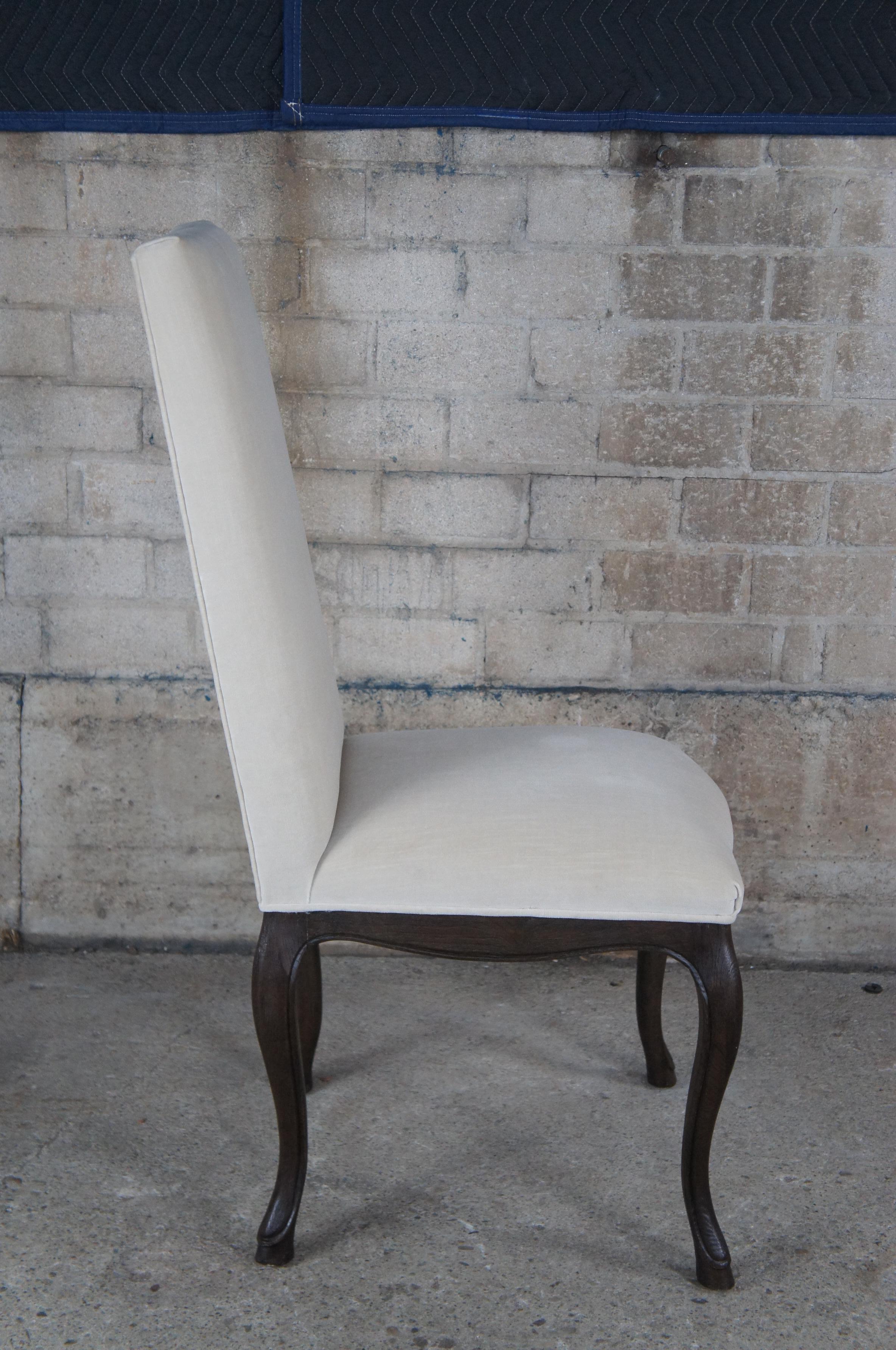 10 Restoration Hardware French Louis XVI Velvet Upholstered Dining Chairs In Good Condition In Dayton, OH