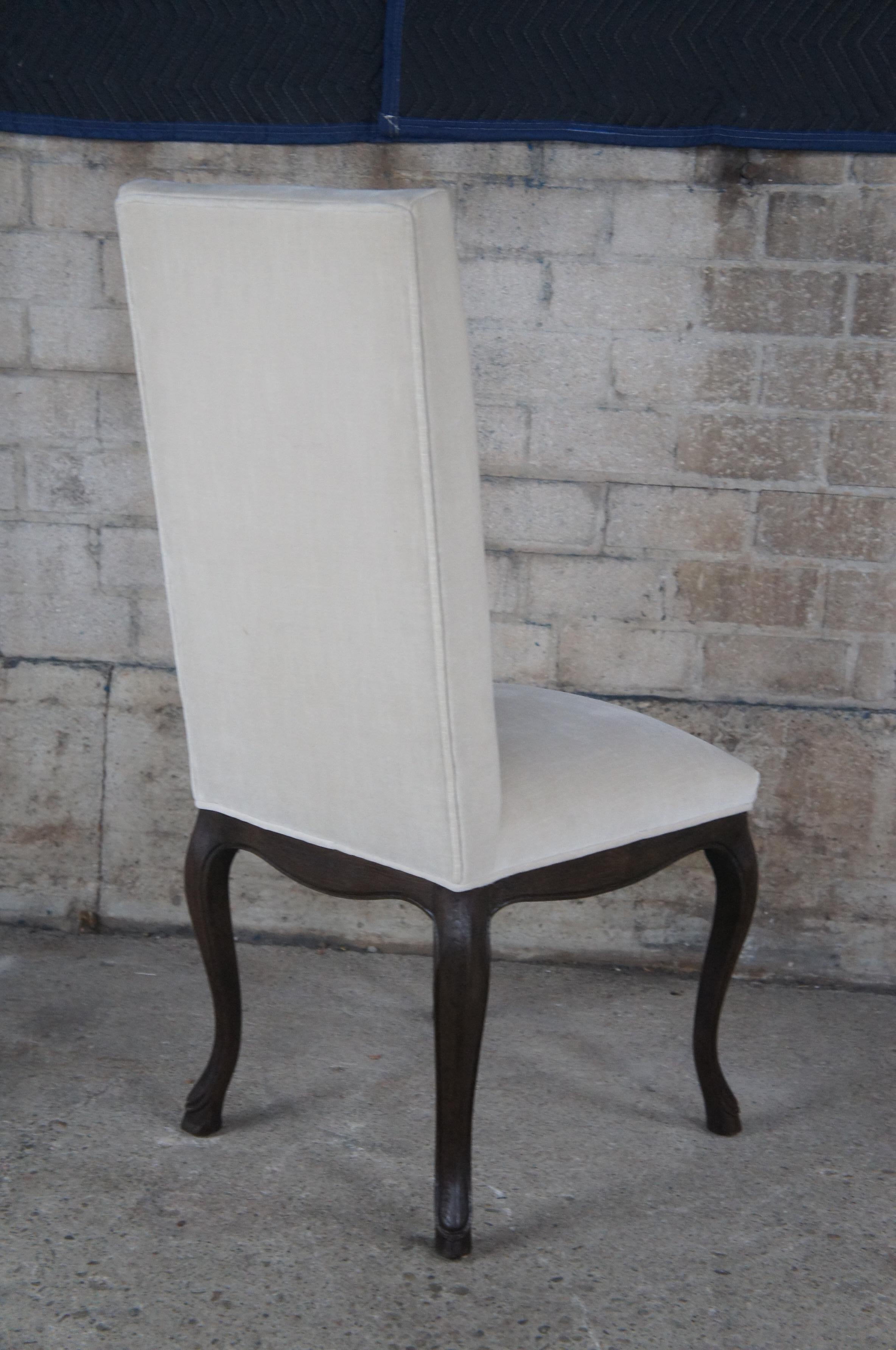 20th Century 10 Restoration Hardware French Louis XVI Velvet Upholstered Dining Chairs