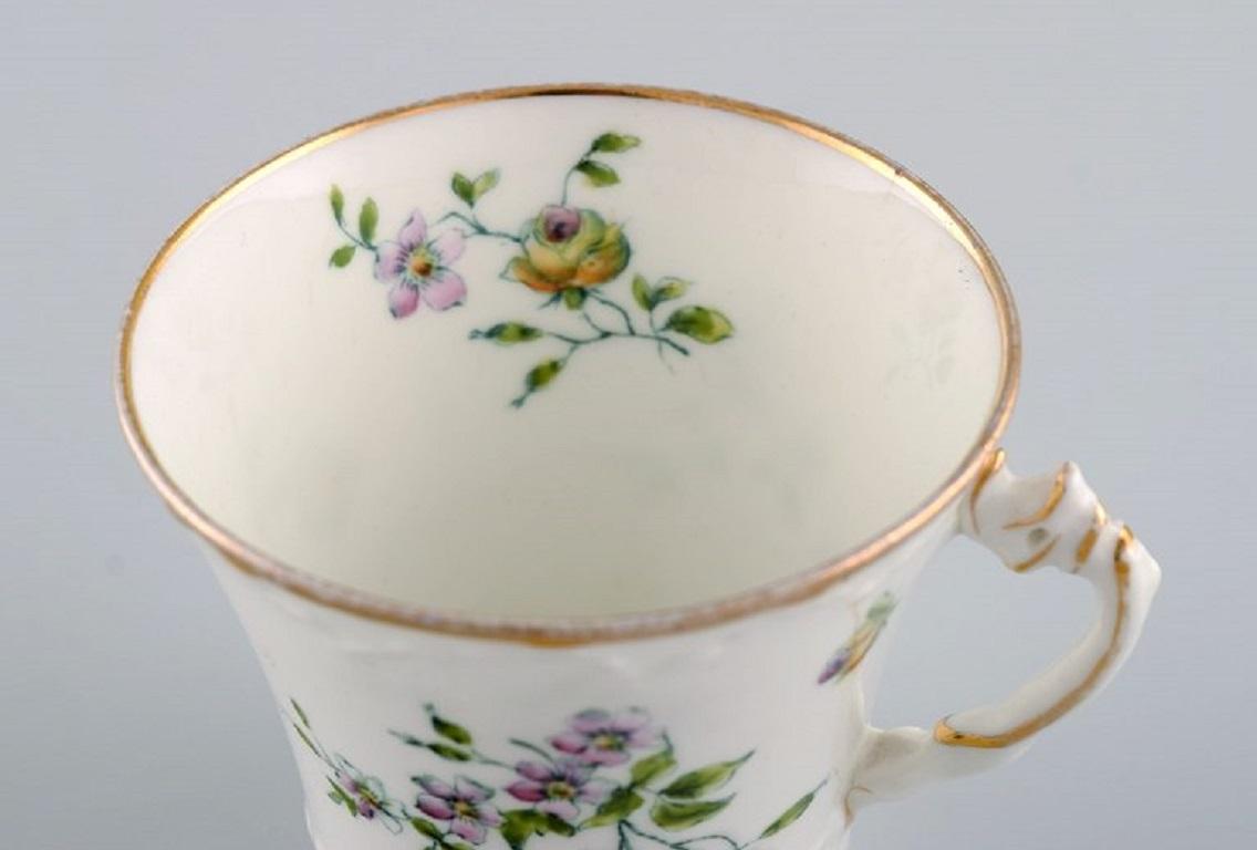 10 Rörstrand coffee cups with saucers in hand-painted porcelain. In Excellent Condition For Sale In Copenhagen, DK