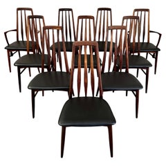 10 Rosewood "Eva" Dining Chairs by Neils Koefoed