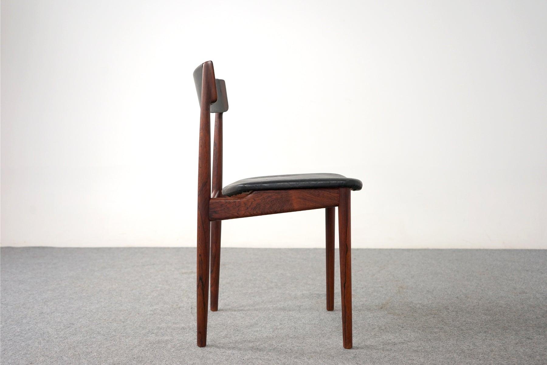 10 Rosewood & Leather Danish Modern Dining Chairs by Henry Rosengren-Hansen 1