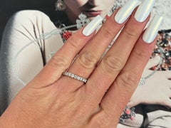 10 Round Celebrity Faceted Diamond Contour Band Ring 18k White Gold