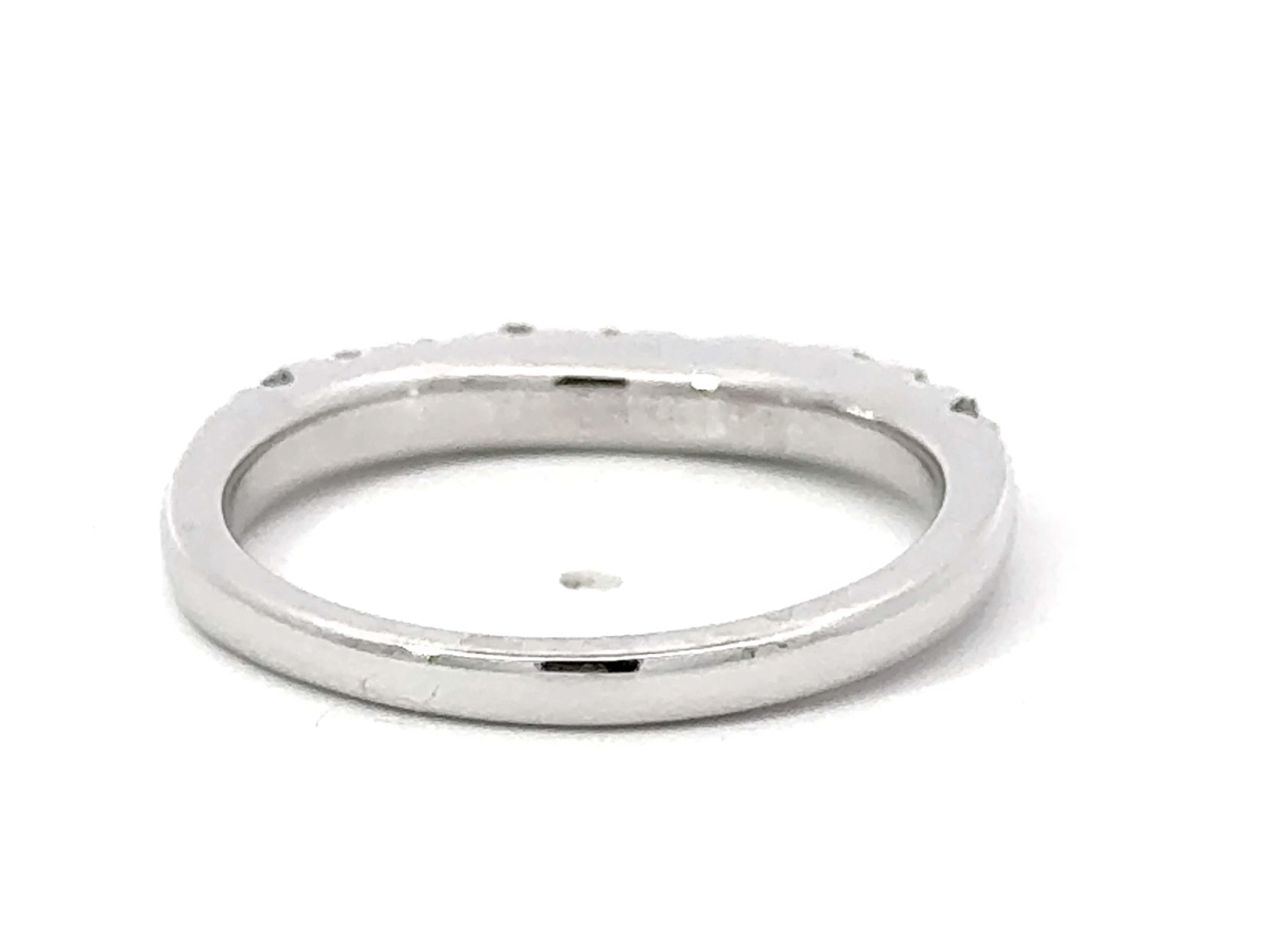 10 Round Celebrity Faceted Diamond Contour Band Ring 18k White Gold For Sale 1