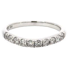 10 Round Celebrity Faceted Diamond Contour Band Ring 18k White Gold