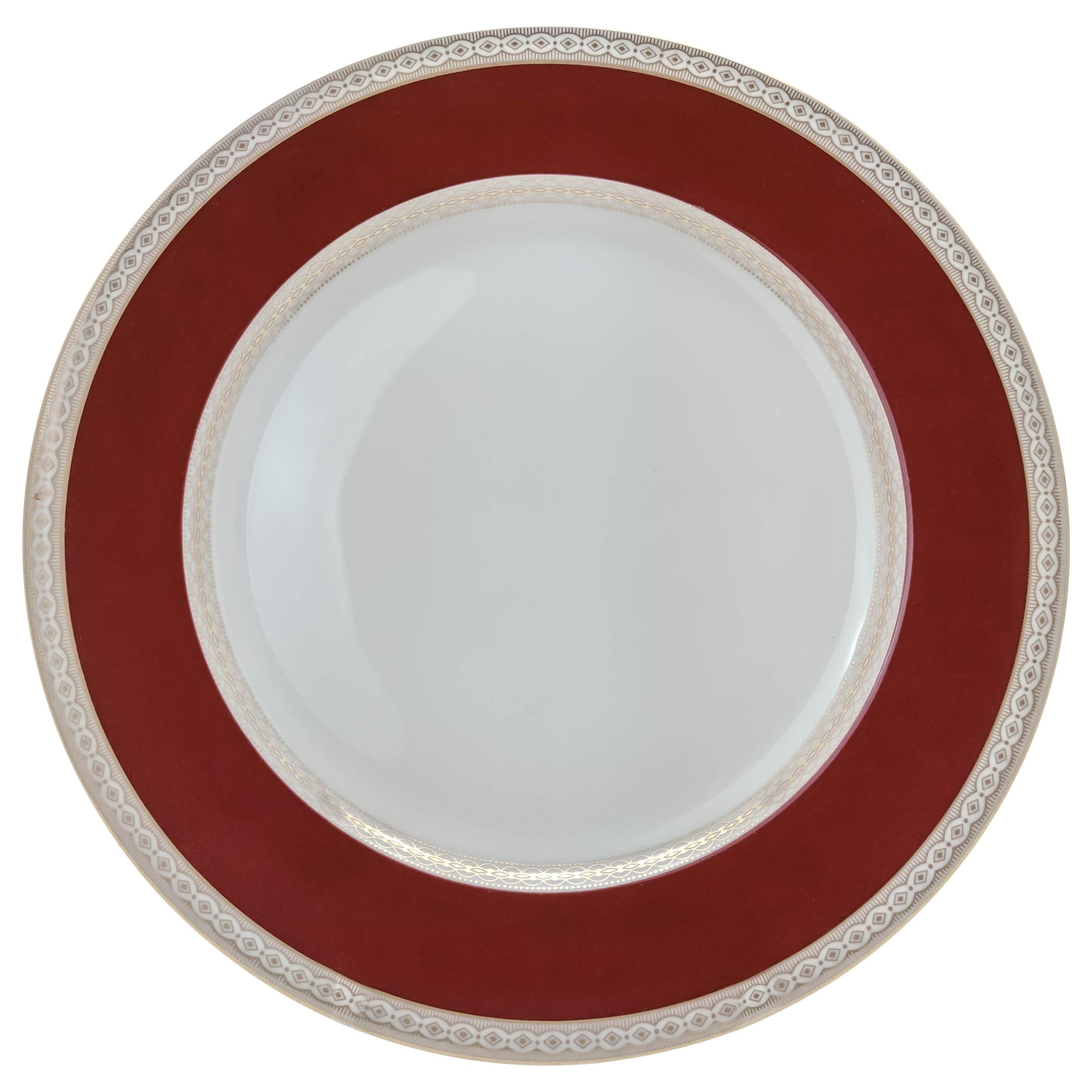 10 Royal Bavaria Ruby and Gold Dinner Plates, Antique, circa 1920 For Sale