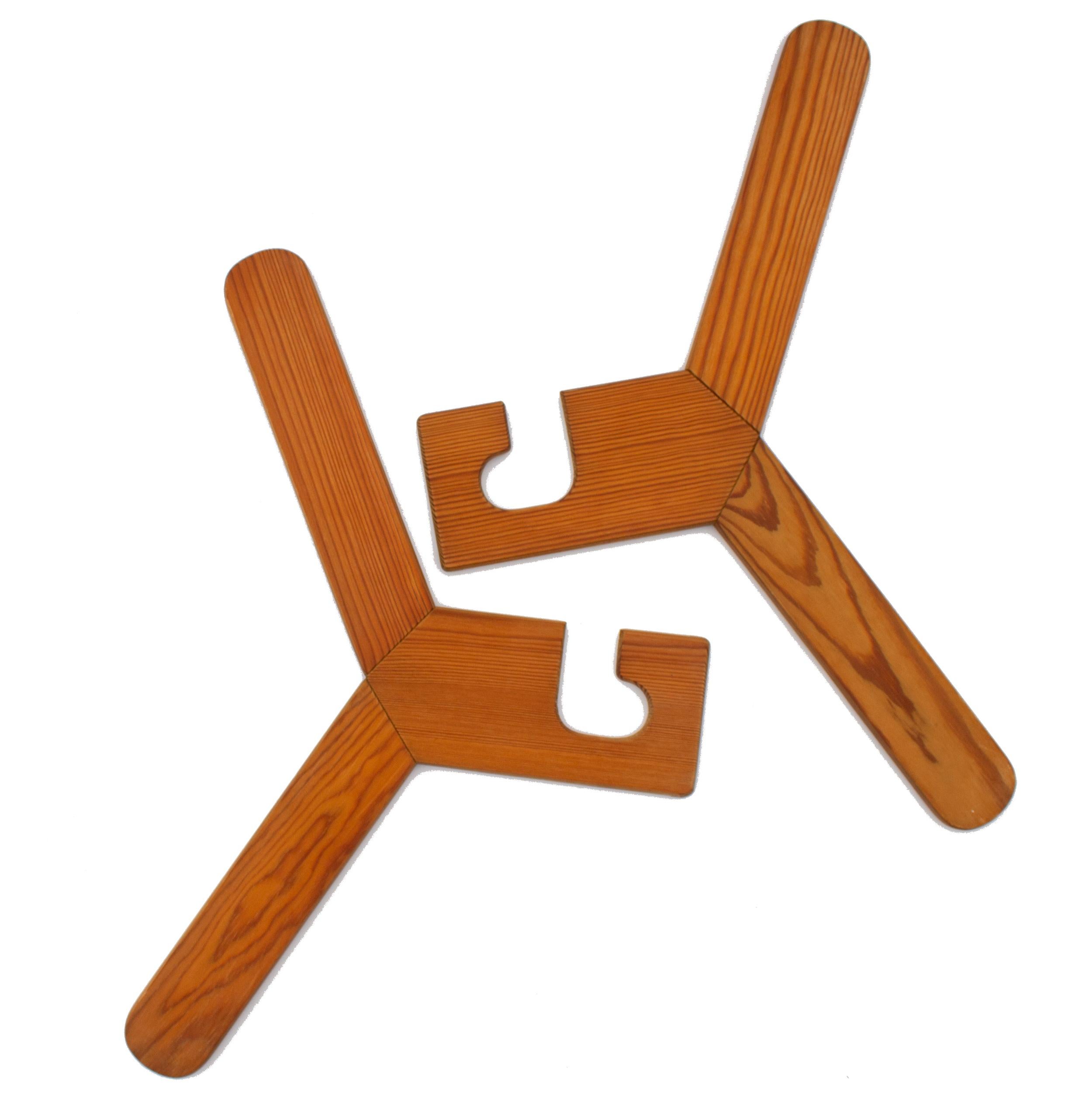 Rustic 10 Scandinavian Modern Hangers in Wood from Sweden, Made Out of Fir For Sale