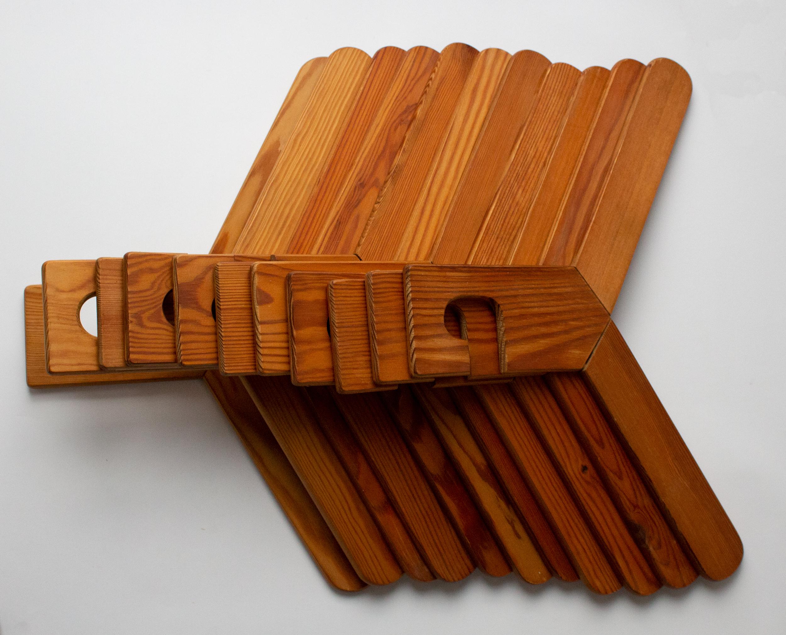 European 10 Scandinavian Modern Hangers in Wood from Sweden, Made Out of Fir For Sale