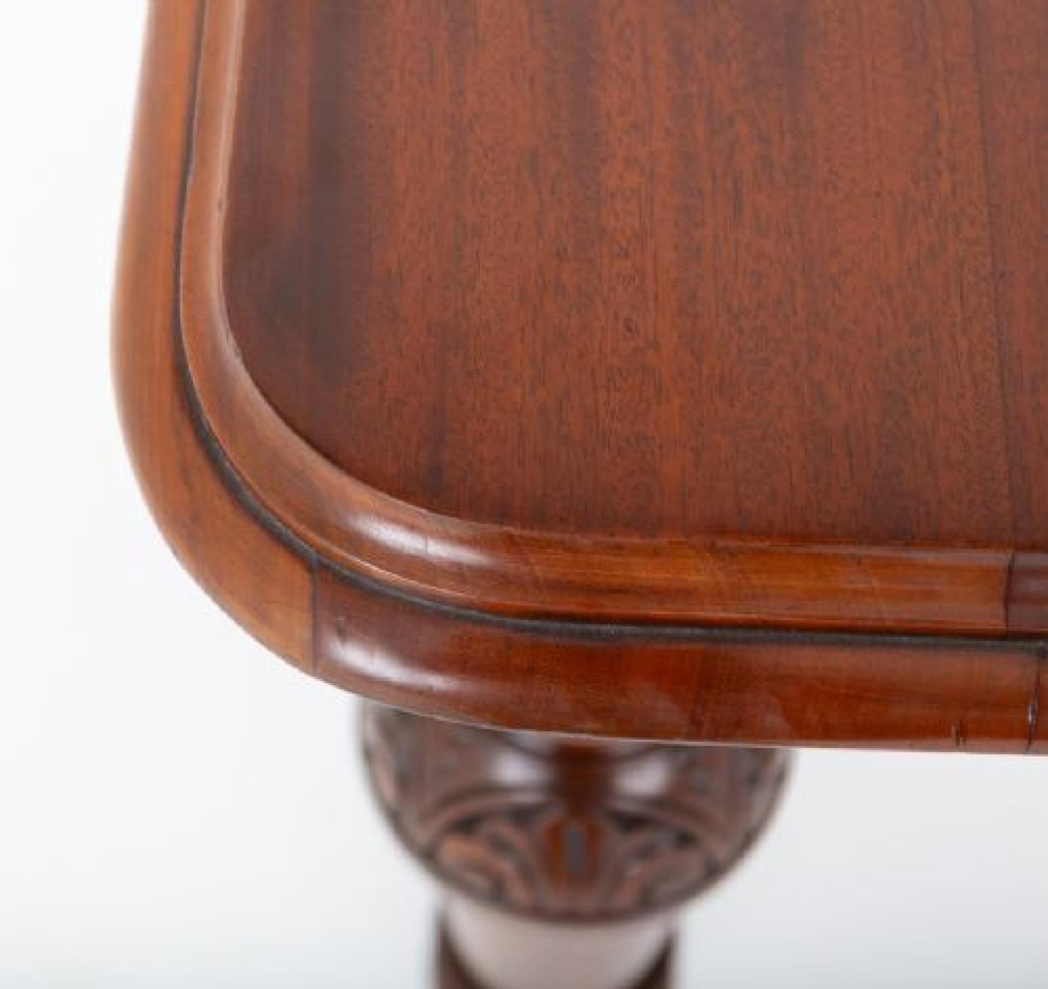 Victorian mahogany 1 leaf extending dining table
This table is raised upon ring turned and carved legs
We have plenty matching Victorian dining tables available if you are looking for a complete dining suite
Circa 1860
The table extends by way of a