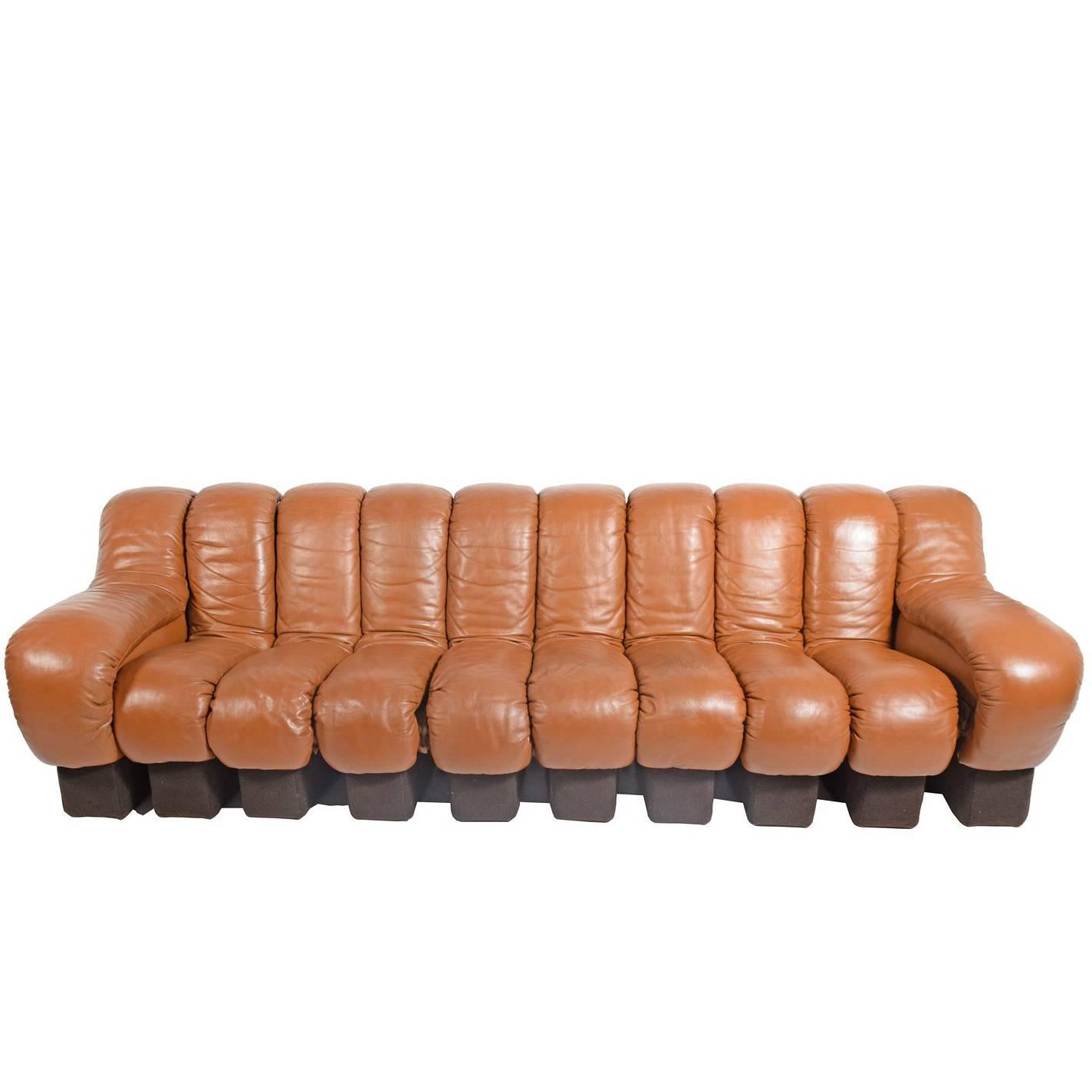 10-Section ‘Non-Stop’ Sofa by Riva, Ulrich Vogt for De Sade Imported by Stending