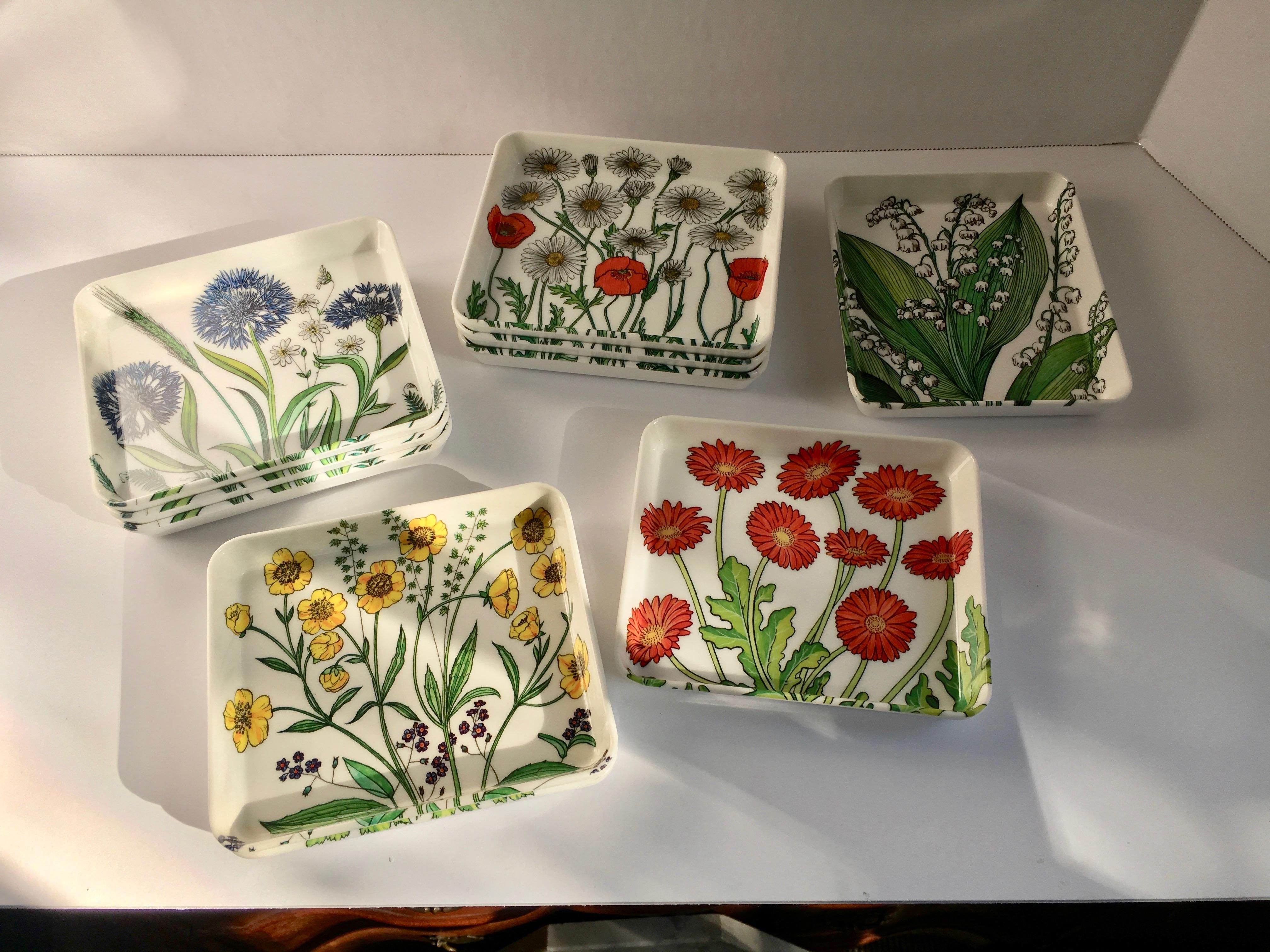 10 Small Italian Cocktail Sandwich Floral Plates 8