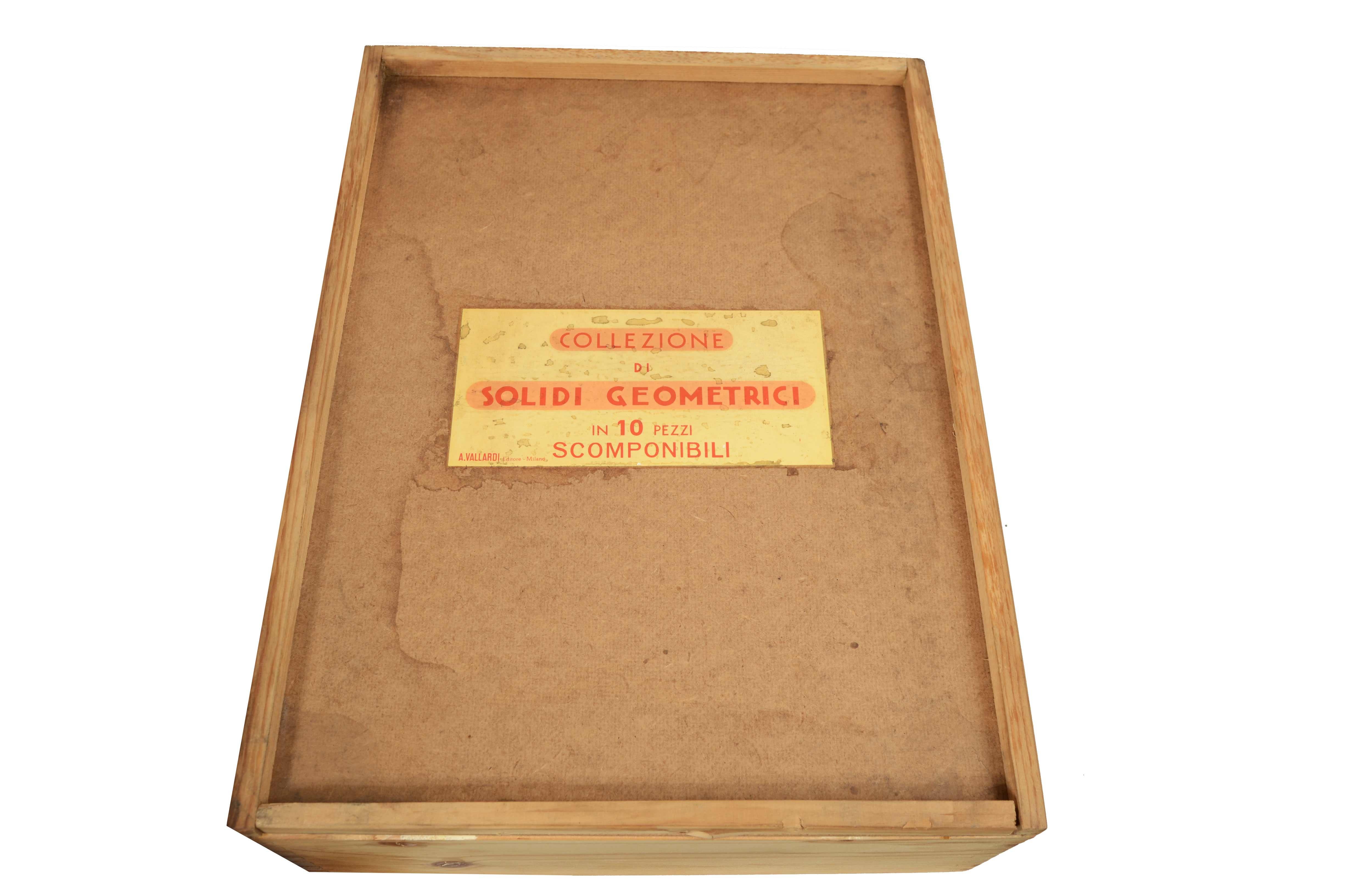 10 demountable geometric solids in oak height 7.9 inch 1960 Vallardi Milan  For Sale 12