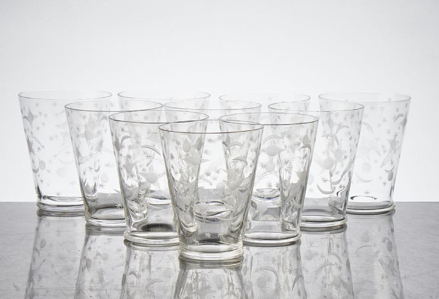 Fatto a mano 10 Cielo stellato - Un'icona senza tempo della Swedish art glass di Edward Hand, Orrefors in vendita