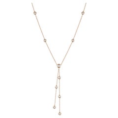 10-Station Diamond by the Yard Necklace in 14 Karat Rose Gold