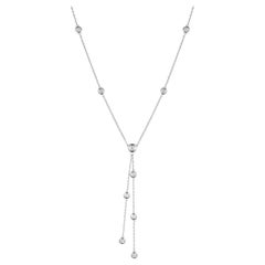 10-Station Diamond by the Yard Necklace in 14 Karat White Gold