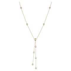 10-Station Diamond by the Yard Necklace in 14 Karat Yellow Gold