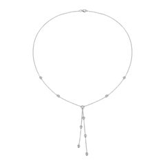 10-Station Diamond by the Yard Necklace in 18 Karat White Gold