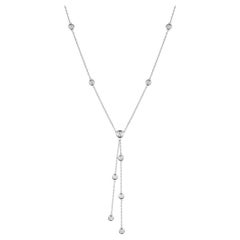 10-Station Diamond by the Yard Necklace in 18 Karat White Gold