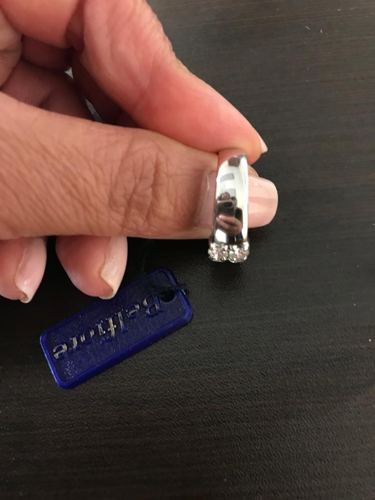 10-Stein-Diamant-Ring Halbmond 2 Row im Zustand „Neu“ im Angebot in Great Neck, NY