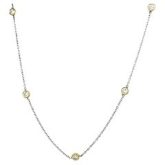 Collier rubover à 10 pierres serti de 1,60 carat de diamants G/H SI en or blanc 14 carats