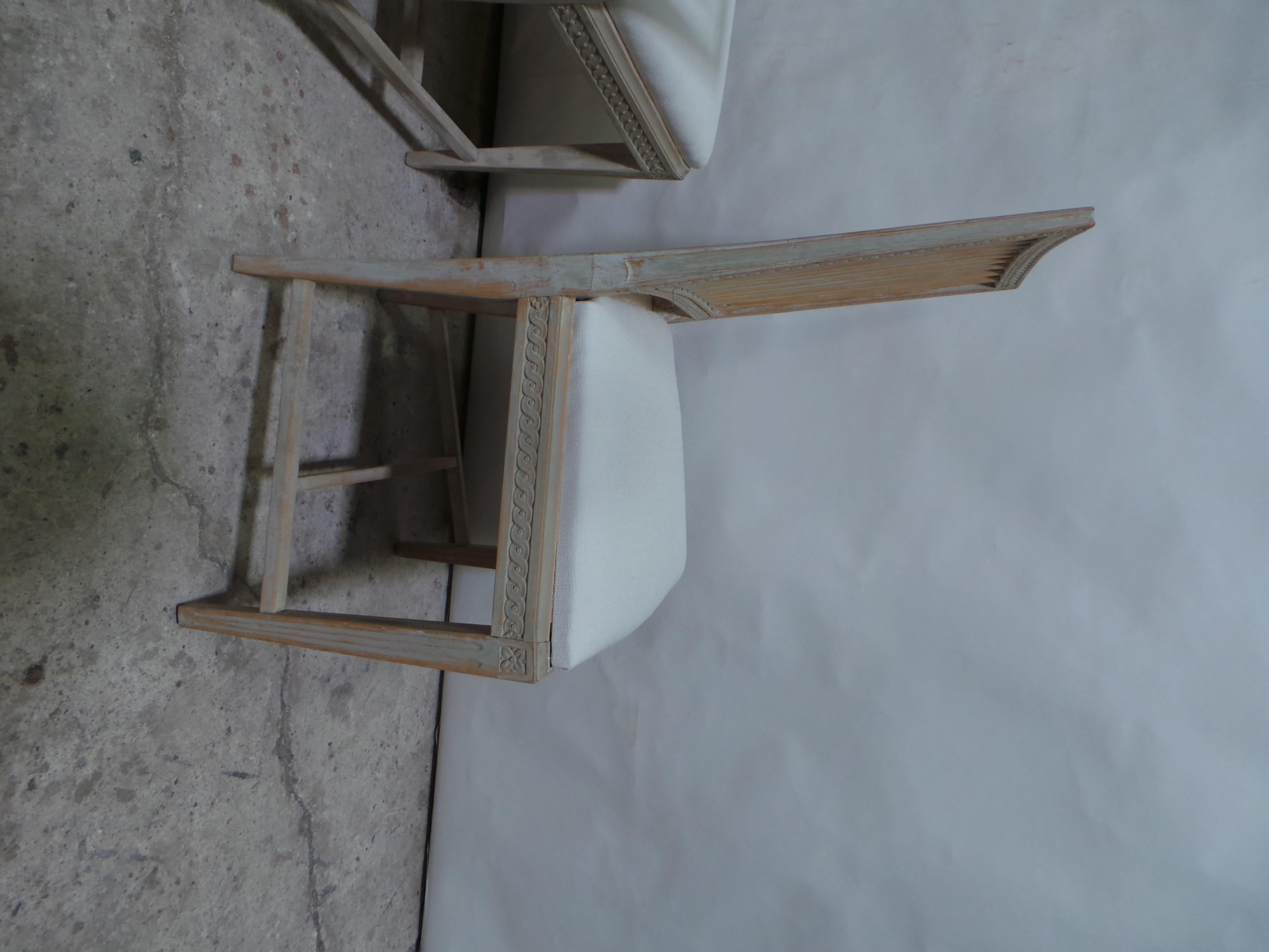 10 Swedish Gustavian Side Chairs 100% Original Paint For Sale 6