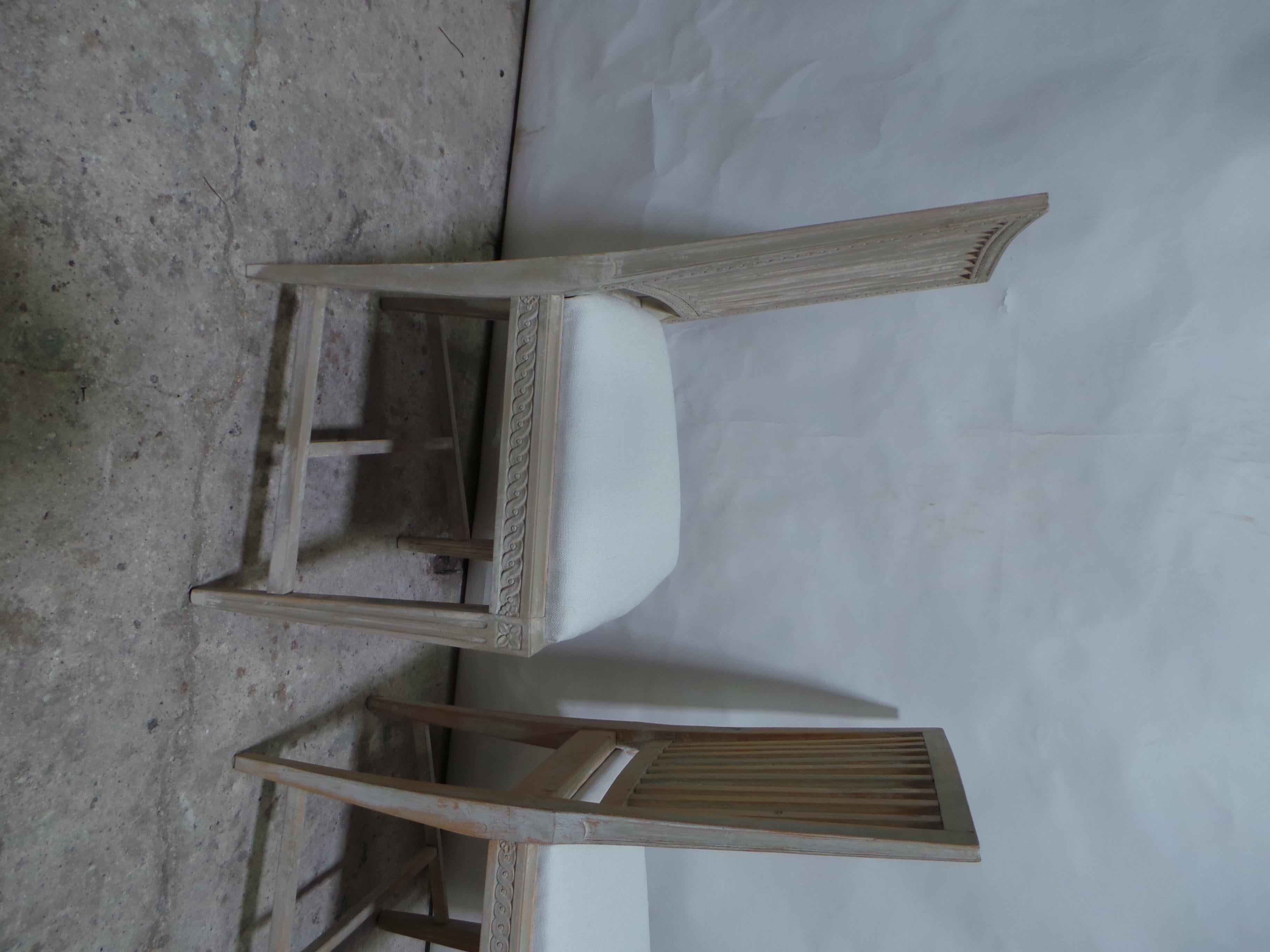 10 Swedish Gustavian Side Chairs 100% Original Paint For Sale 7