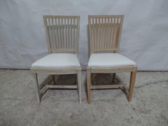 10 Swedish Gustavian Side Chairs 100% Original Paint