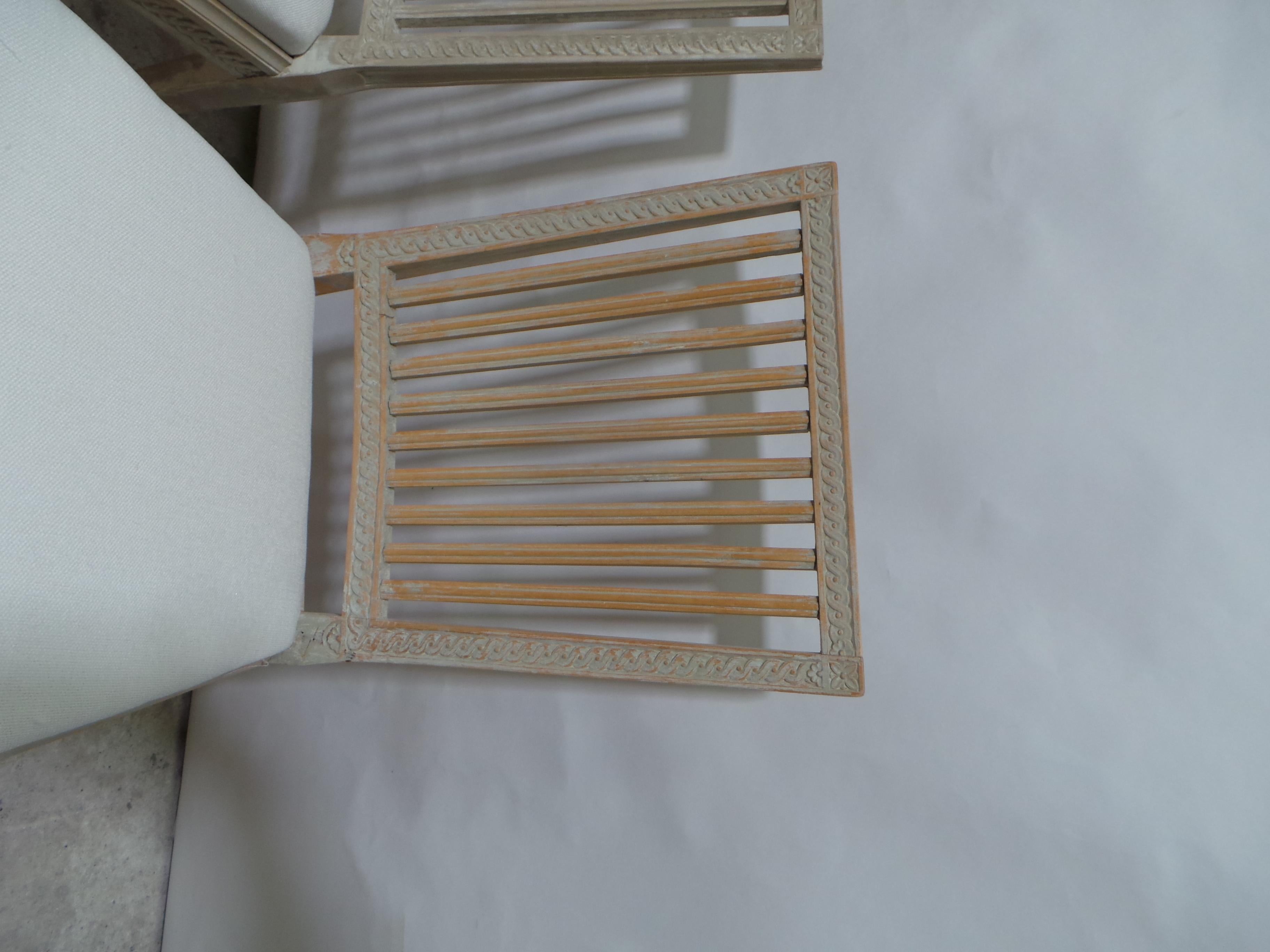 Wood 10 Swedish Gustavian Side Chairs 100% Original Paint For Sale