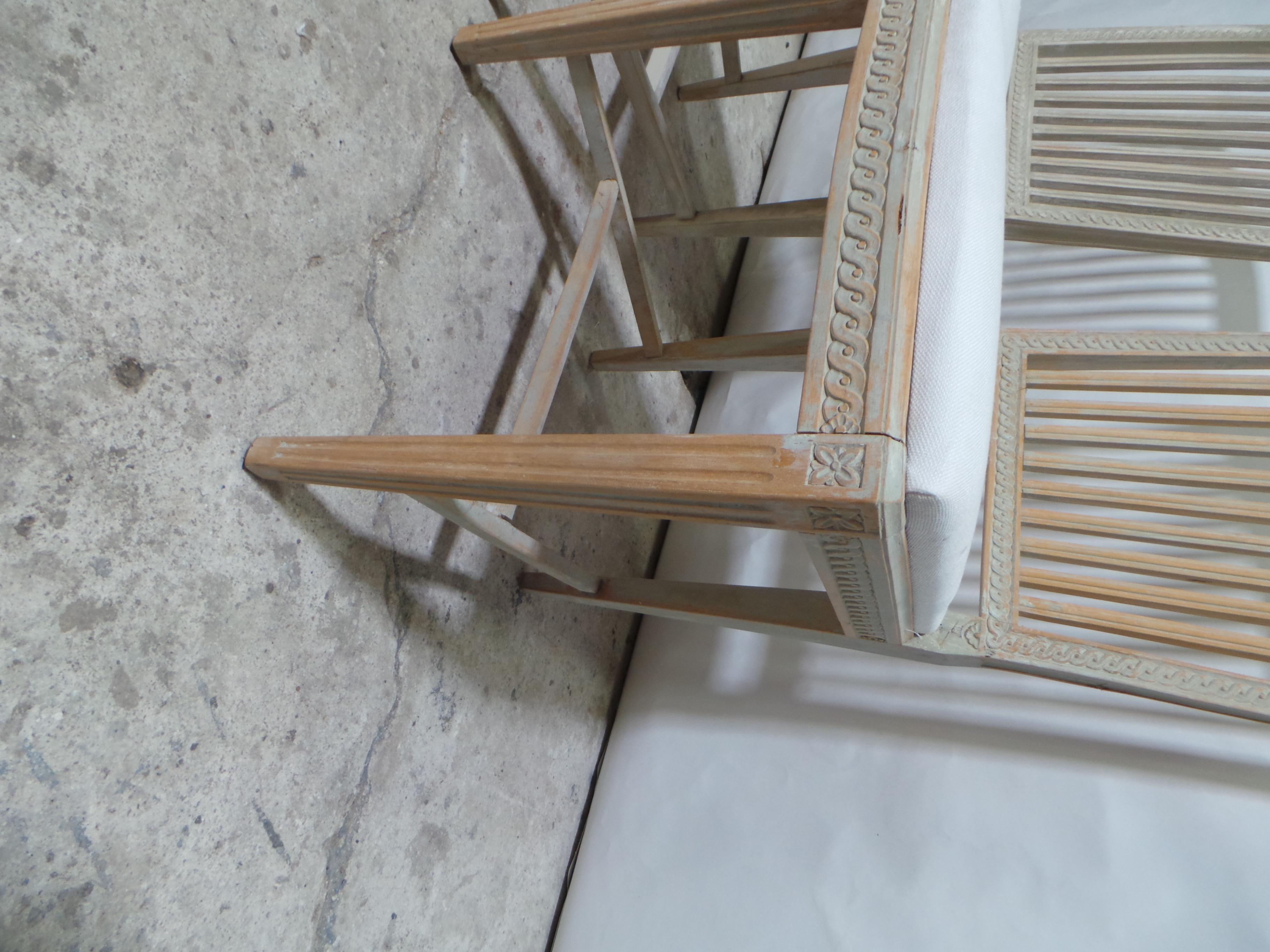 10 Swedish Gustavian Side Chairs 100% Original Paint For Sale 1