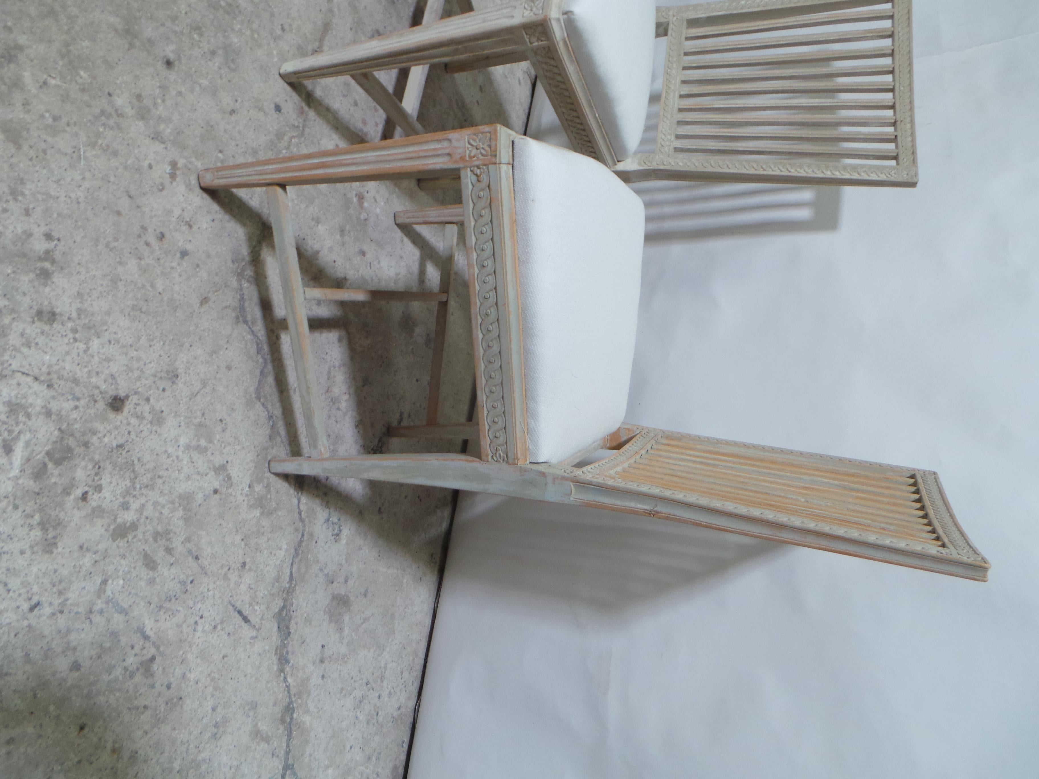 10 Swedish Gustavian Side Chairs 100% Original Paint For Sale 2