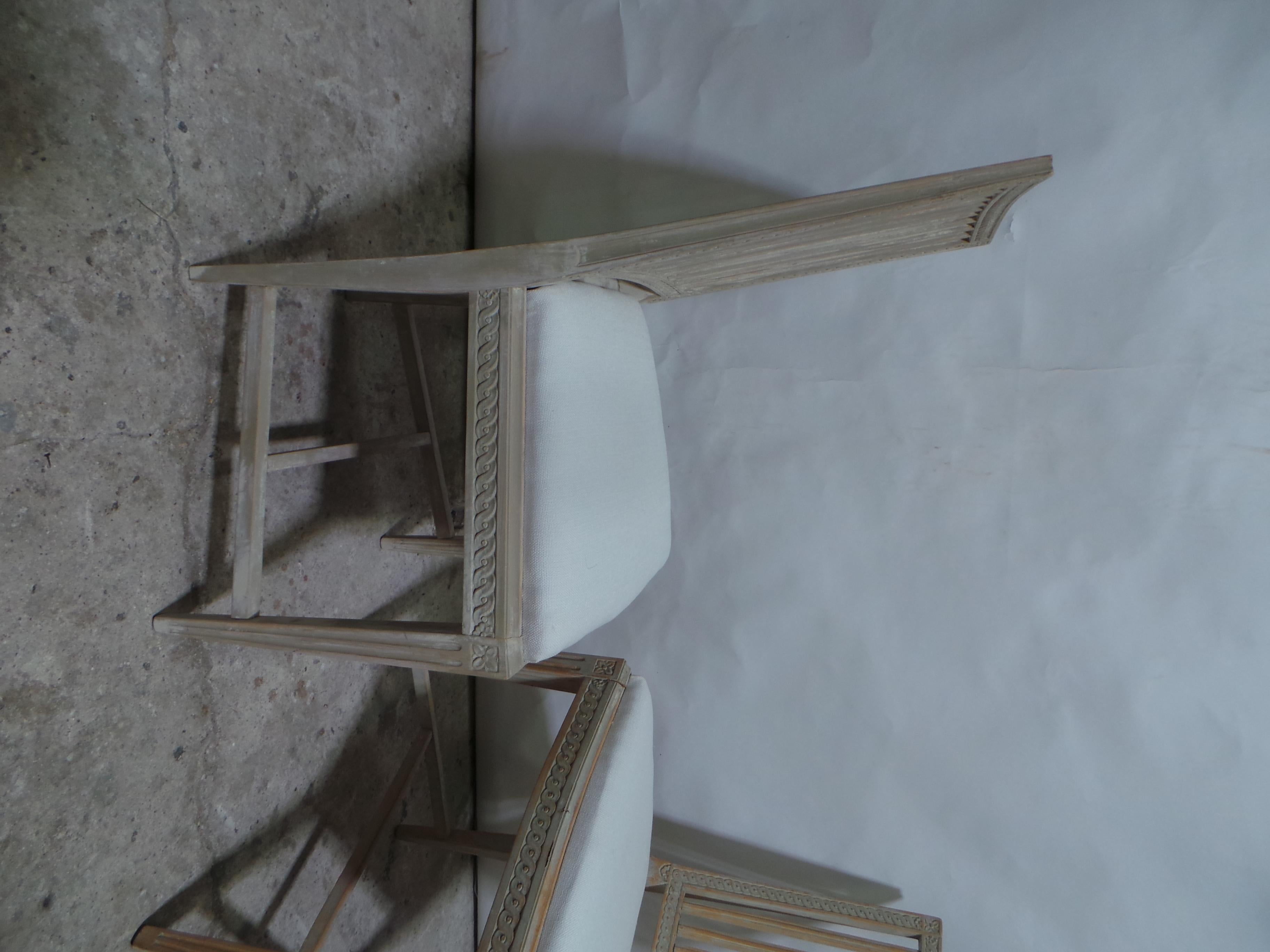 10 Swedish Gustavian Side Chairs 100% Original Paint For Sale 3