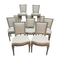 10 Swedish Gustavian Side Chairs