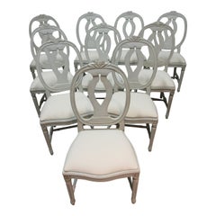 Antique 10 Swedish Gustavian Side Chairs