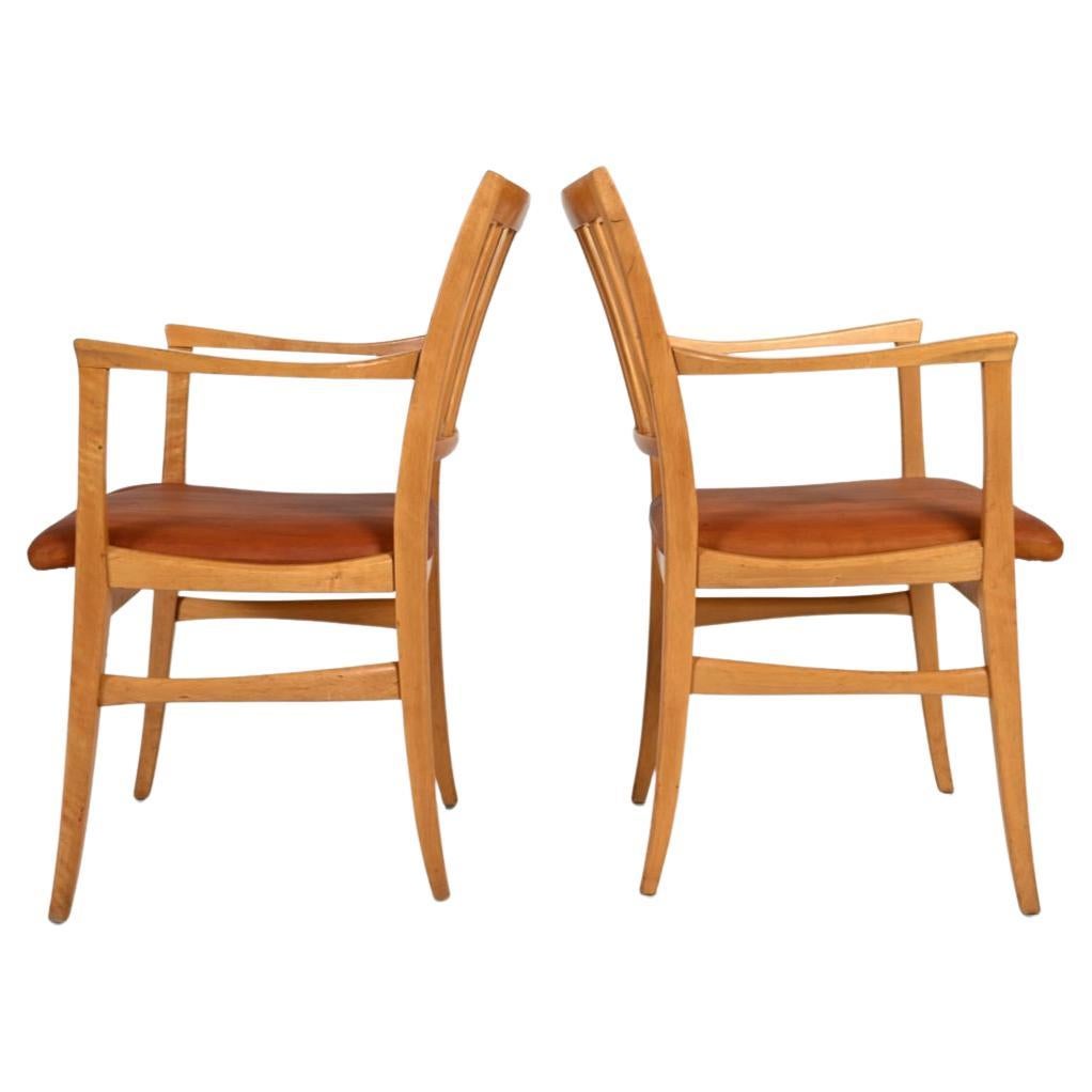 Scandinavian Modern 10 Swedish Mid Century Modern slat back dining chairs designed by Carl Malmsten For Sale