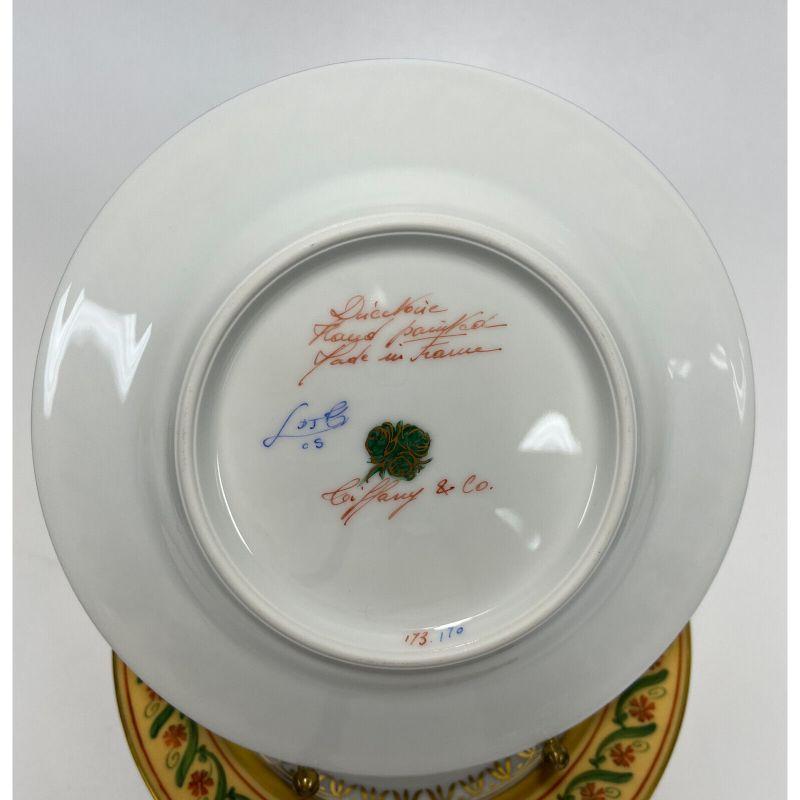 20th Century 10 Tiffany Le Tallec Private Stock Porcelain Bread & Butter Plates in Directoir For Sale