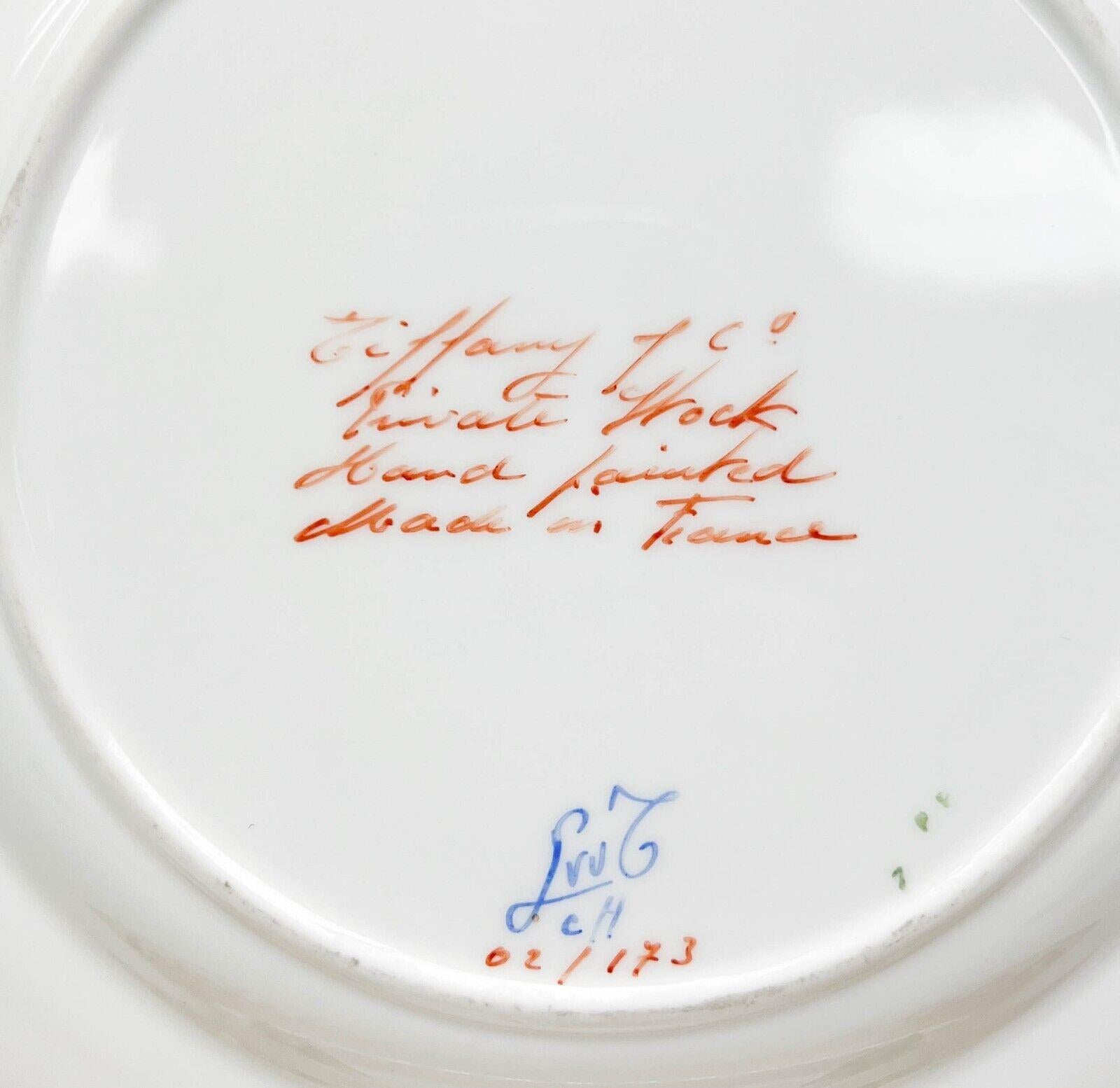  10 assiettes à dessert en porcelaine en stock privé de Tiffany Le Tallec dans le Directoir 1964 Bon état - En vente à Gardena, CA