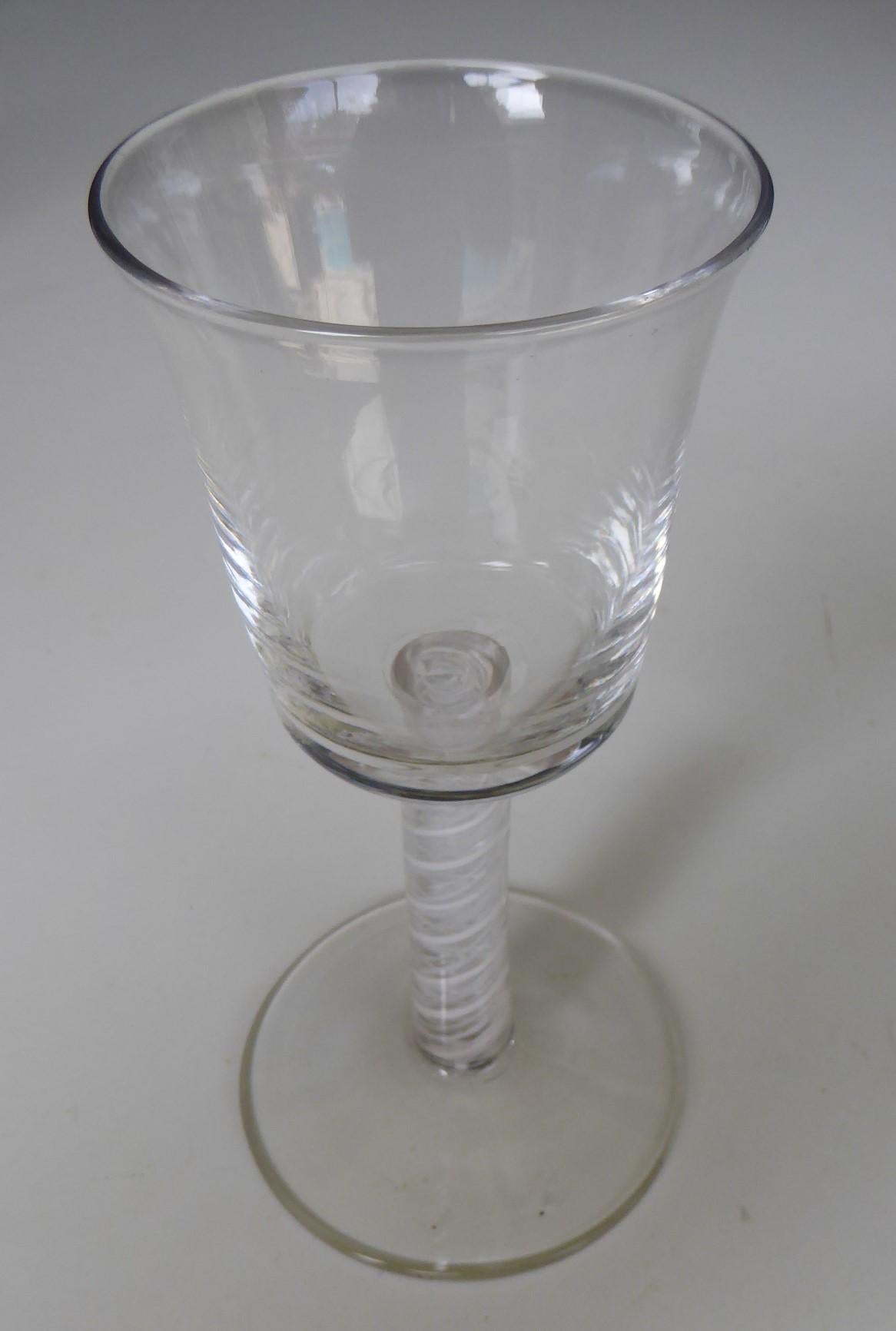 10 Vintage Blown Double Twist Latticino Stem Glass Goblets 4