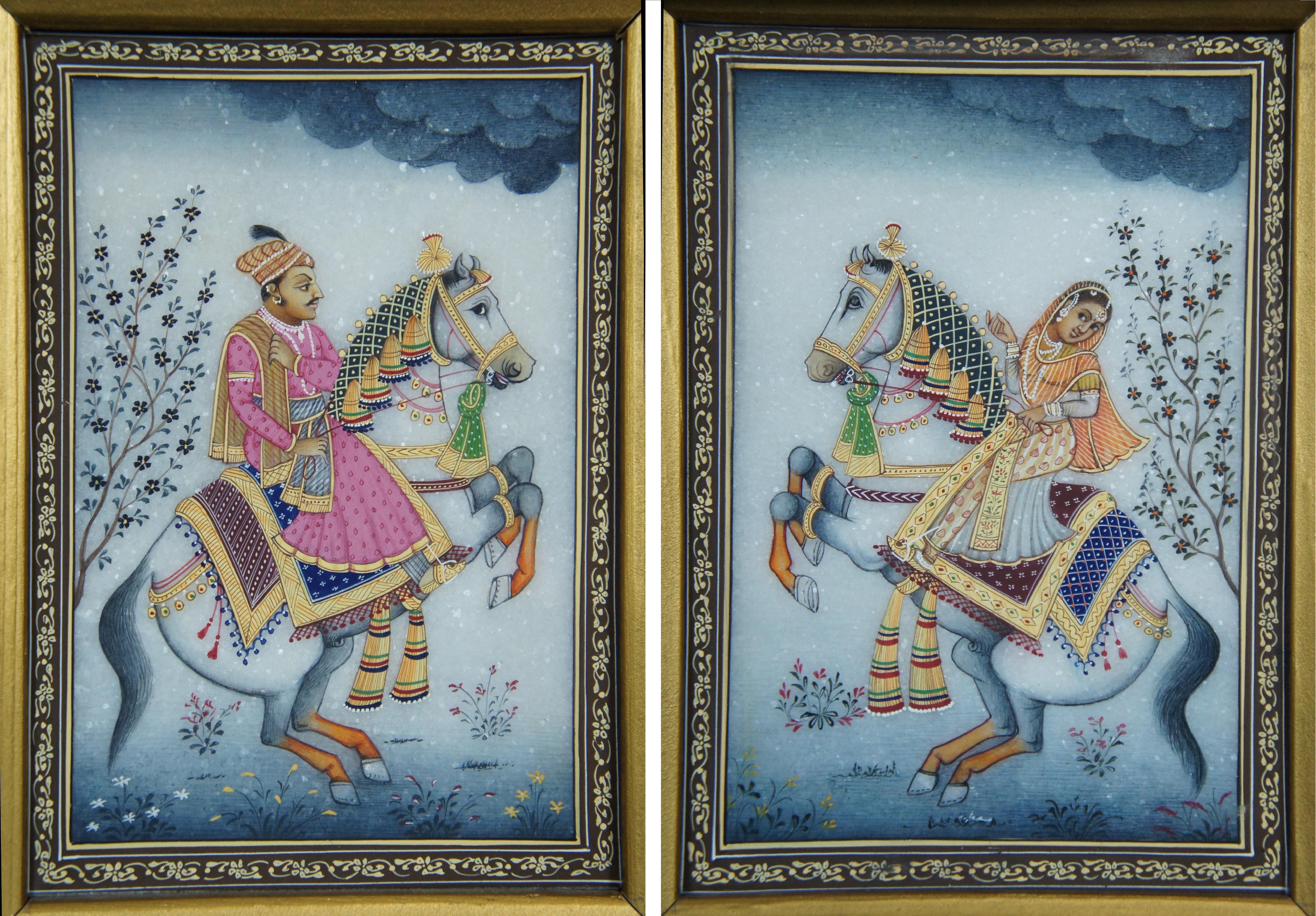 10 Vintage Miniature Indian Ragamala Ragini Rajasthani Paintings on Marble 6
