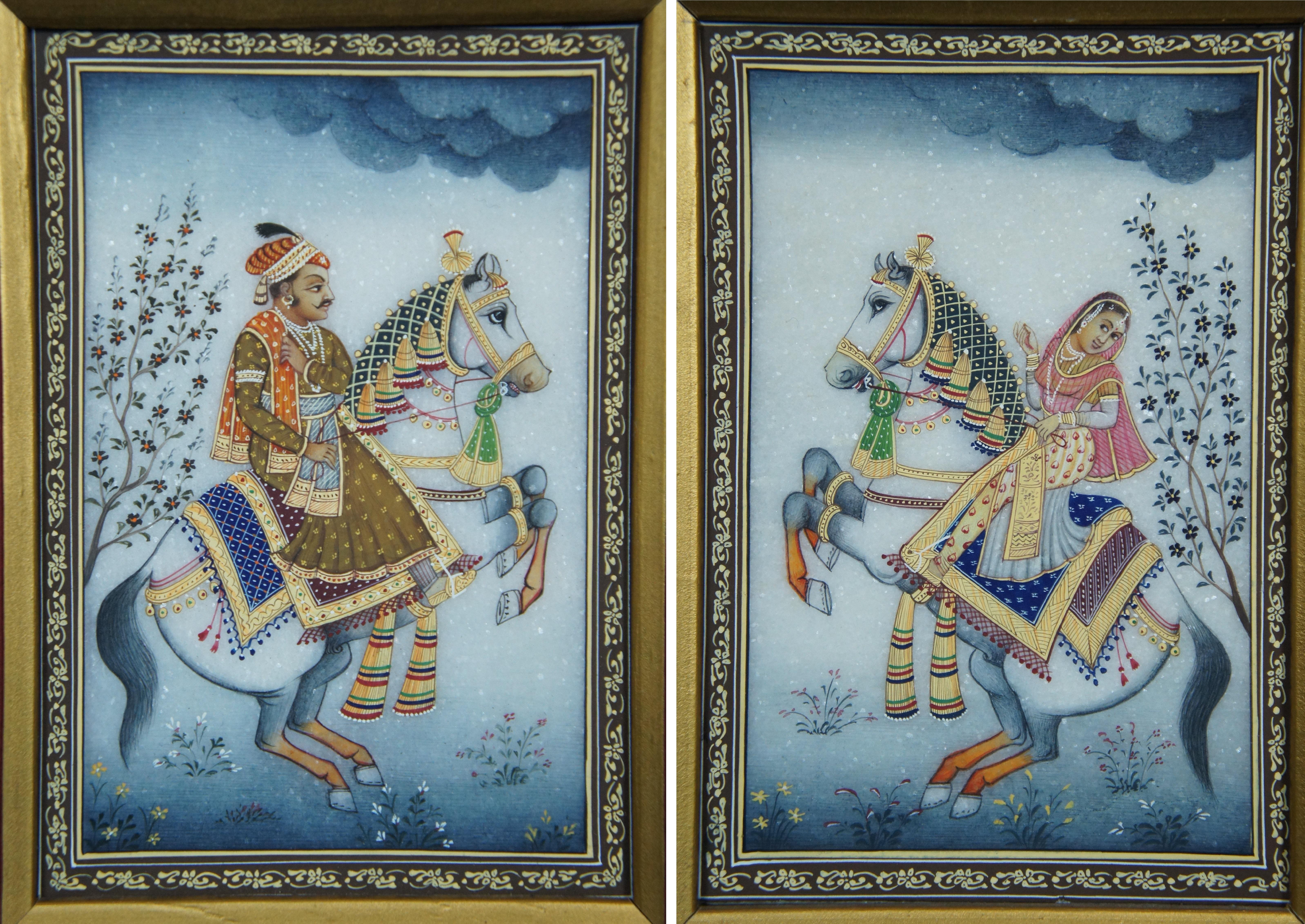 10 Vintage Miniature Indian Ragamala Ragini Rajasthani Paintings on Marble 2