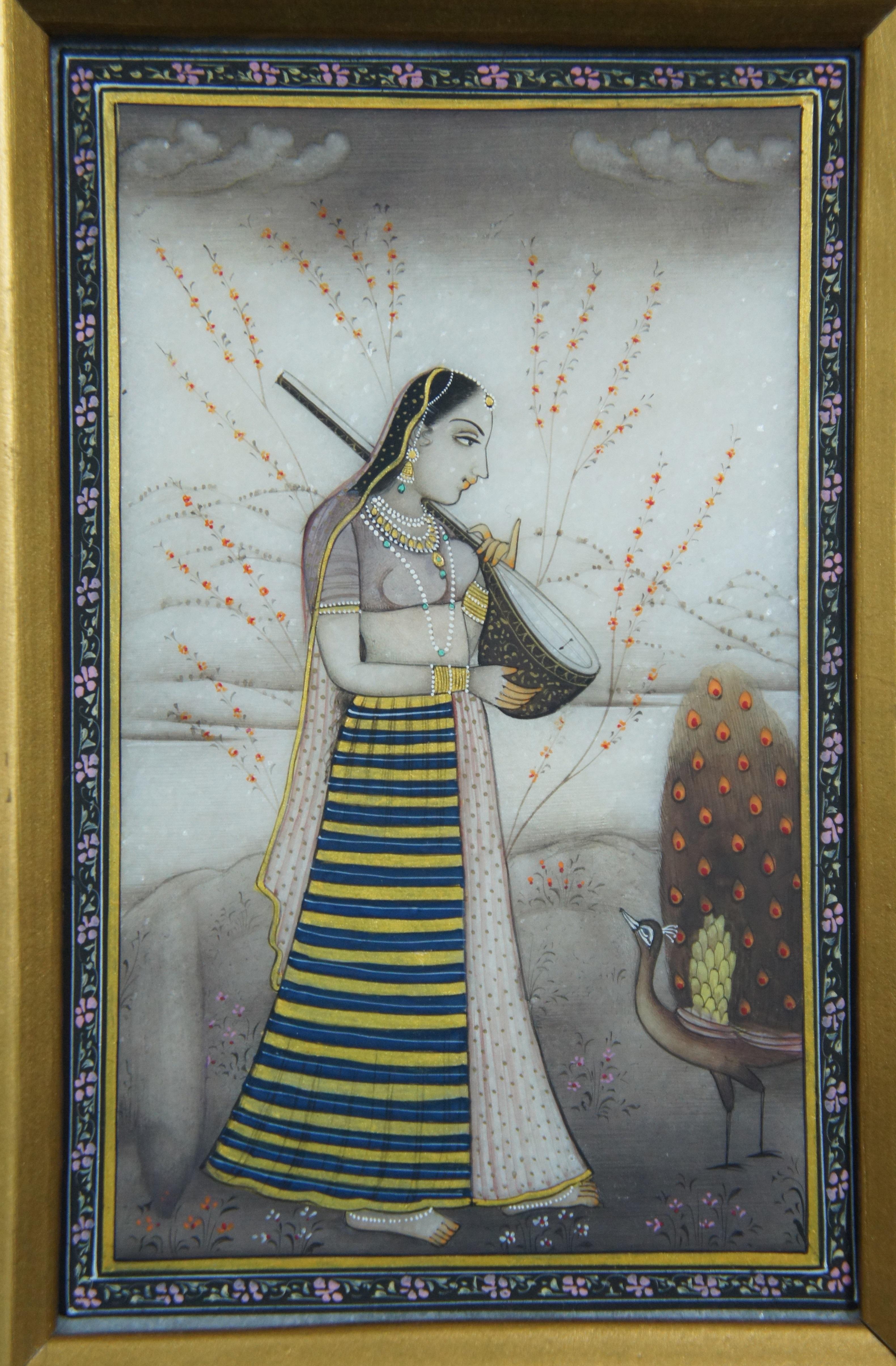 10 Vintage Miniature Indian Ragamala Ragini Rajasthani Paintings on Marble 3