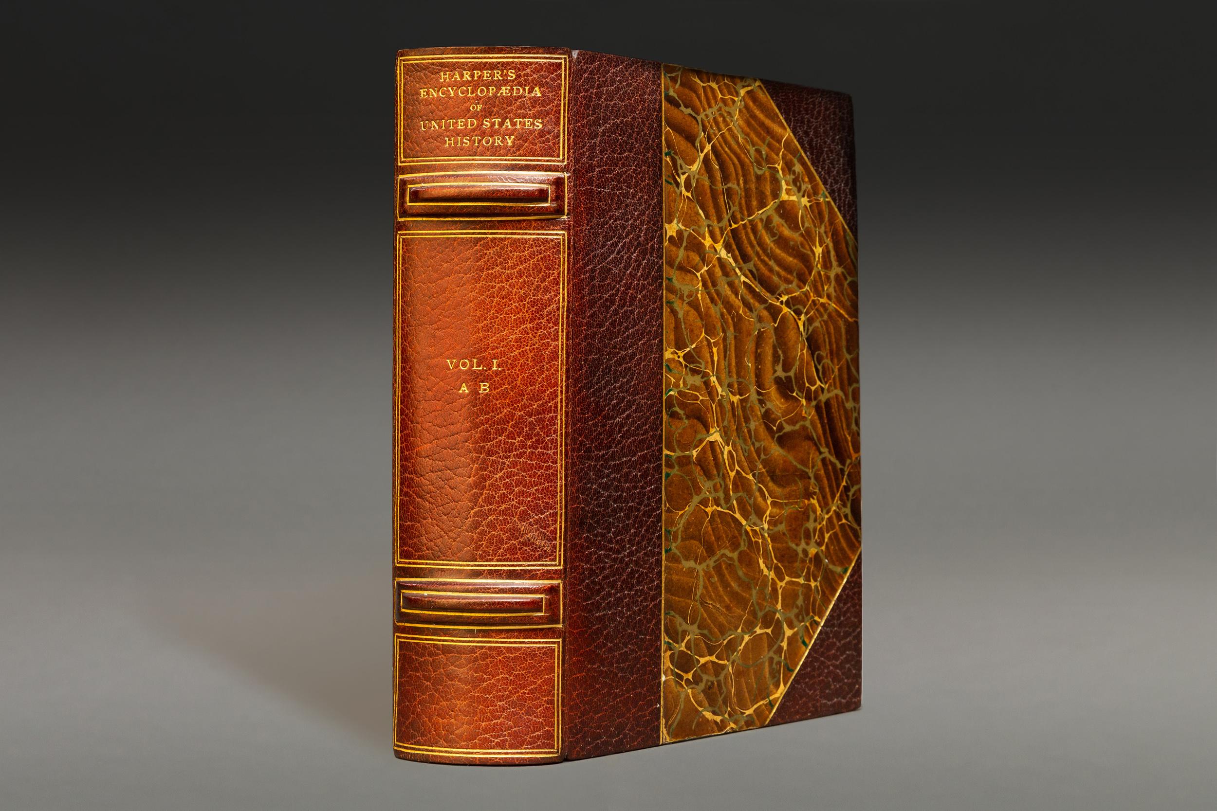 Leather 10 Volumes, Benson Lossing & Woodrow Wilson, Harpers Encyclopedia of U.S History